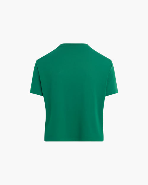 FAVORITE DAUGHTER | The Cropped Collegiate Tee | Emerald & White | FINAL SALE