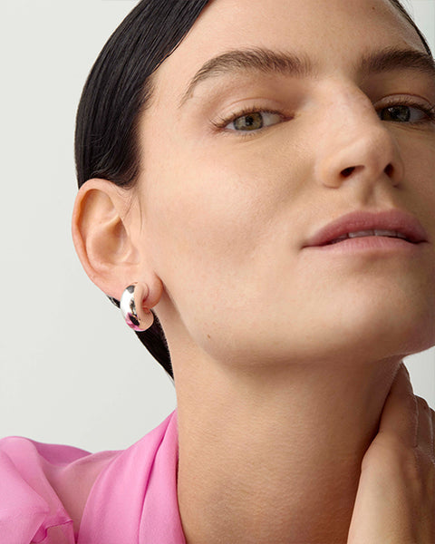 JENNY BIRD | Tome Hoops Medium Earrings | Silver – 29 North JENNY BIRD | Tome Hoops Medium Earrings | Silver – 29 North