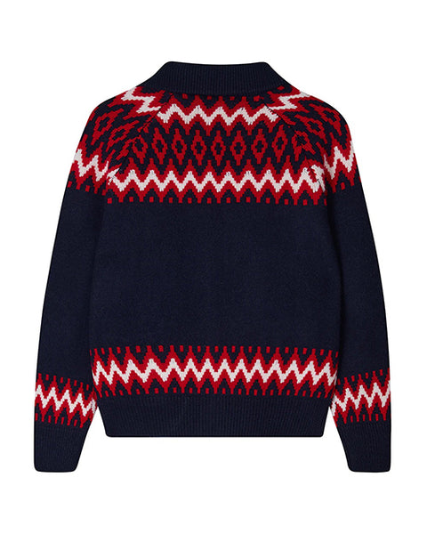 JUMPER 1234 | Ski Zip Up Sweater | Navy & Red – 29 North Boutique 