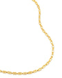 Half of a gold chain necklace with a rectangular link design, displayed against a white background.