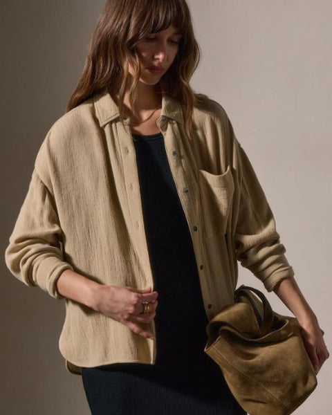 JAMES PERSE | Relaxed Wool Blend Shirt | Biscuit – 29 North