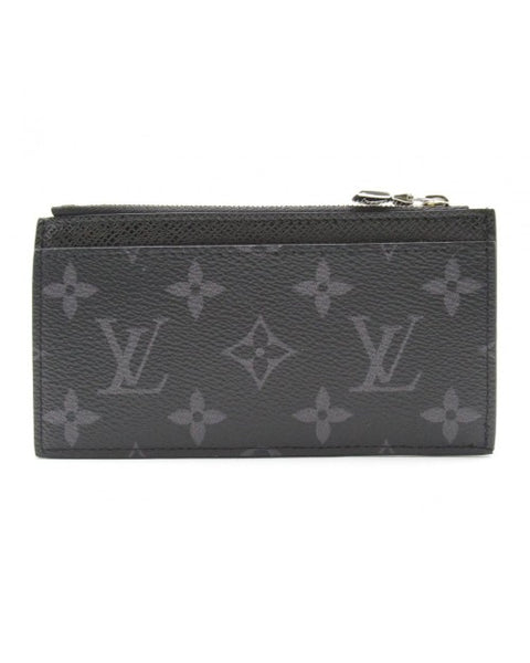 Louis Vuitton Coin Card Holder Monogram Eclipse Taiga Black