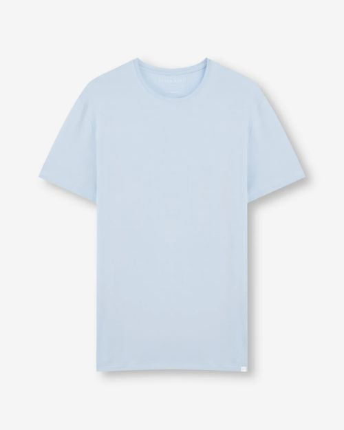 Light blue T-shirt made from soft, breathable stretch micro modal fabric.