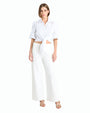 CINQ A SEPT | Three Quarter Sleeve Lace Mari | White