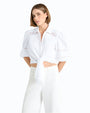 CINQ A SEPT | Three Quarter Sleeve Lace Mari | White