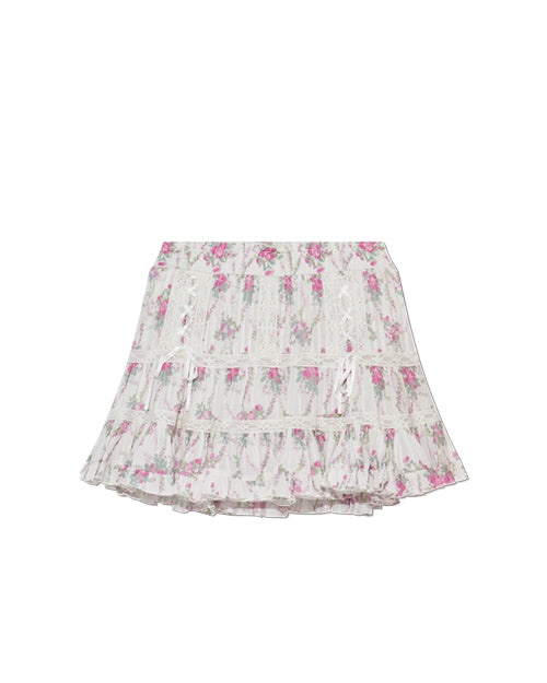 LoveShackFancy | Trevina Cotton Mini Skirt | Rose