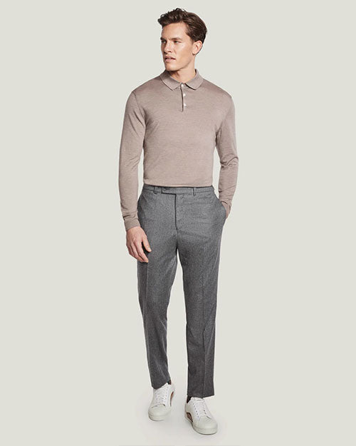 JACK VICTOR | Redfern Long Sleeve Polo | Tan – 29 North Boutique