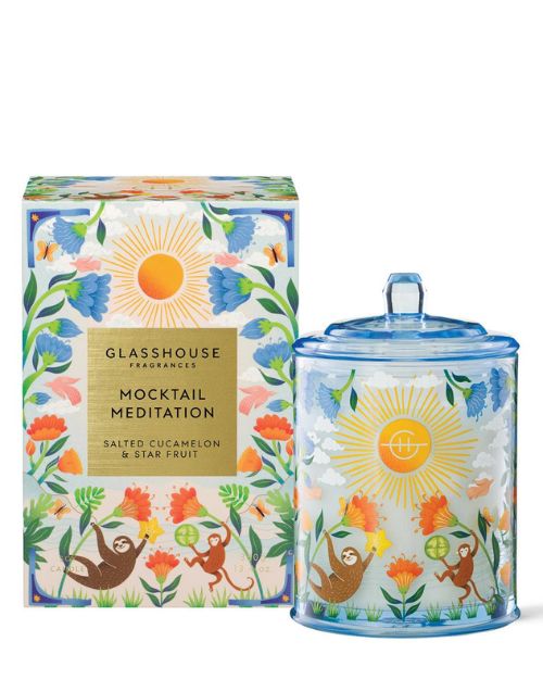 GLASSHOUSE FRAGRANCES | Mocktail Meditation Candle | Salted Cucamelon and Starfruit