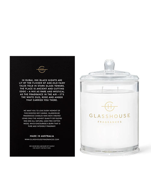 GLASSHOUSE FRAGRANCES | Arabian Nights Candle | White Oud