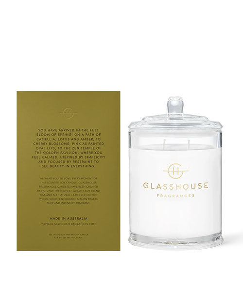 GLASSHOUSE FRAGRANCES | Kyoto In Bloom Candle | Camelia & Lotus