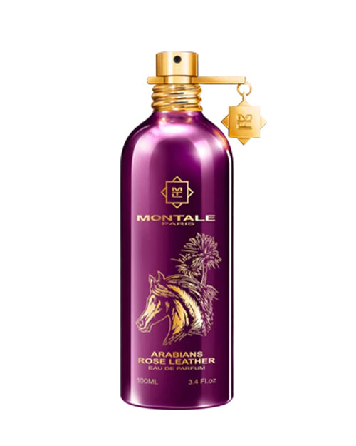 Purple Montale perfume bottle with gold accents on a white background