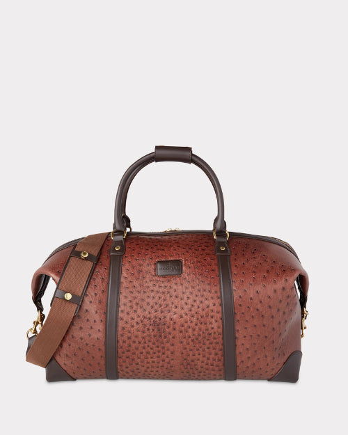 LUCCHESE | Ostrich Duffle | Chocolate