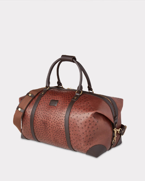 LUCCHESE | Ostrich Duffle | Chocolate