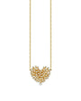 SYDNEY EVAN | Small Stone Heart Shaped Burst Flower Necklace | Gold & Diamond