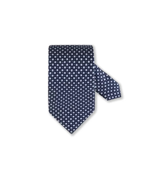 STENSTROMS | Patterned Silk Tie | Navy