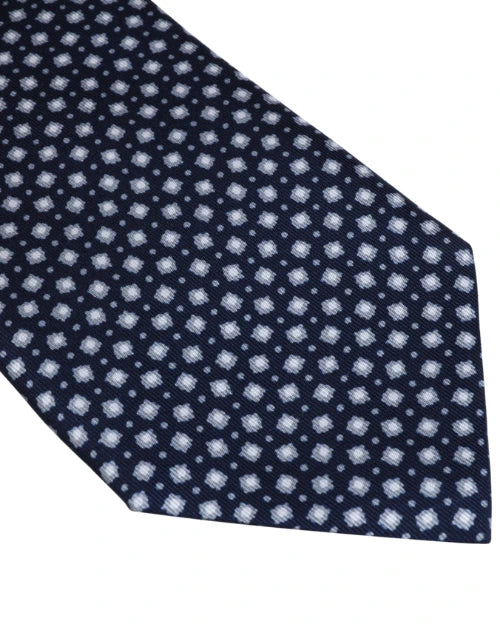 STENSTROMS | Patterned Silk Tie | Navy