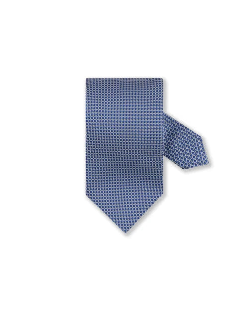 STENSTROMS | Patterned Silk Tie | Dark Blue