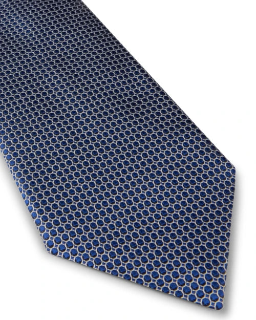 STENSTROMS | Patterned Silk Tie | Dark Blue