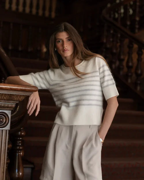 BORN A KENNEDY | Reese Cashmere Top | Winter White