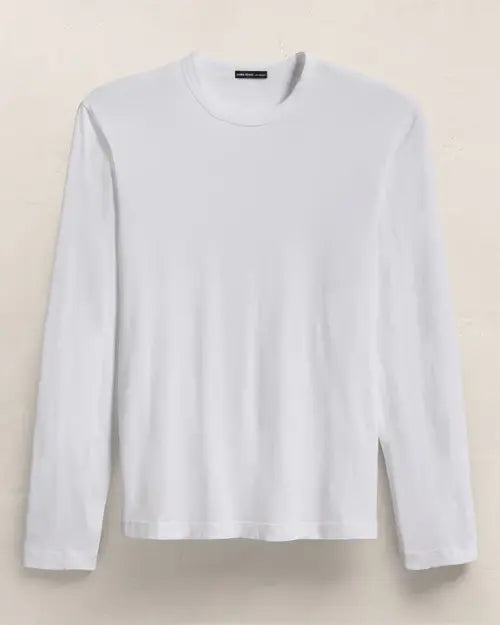 JAMES PERSE | Brushed Lotus Long Sleeve Crew Shirt | White