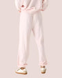 LoveShackFancy | Women's Lillia Crystal Bow Fleece Sweatpant | Icicle Pink