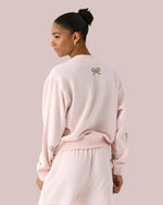 LoveShackFancy | Amiyla Crystal Bow Fleece Pullover | Icicle Pink