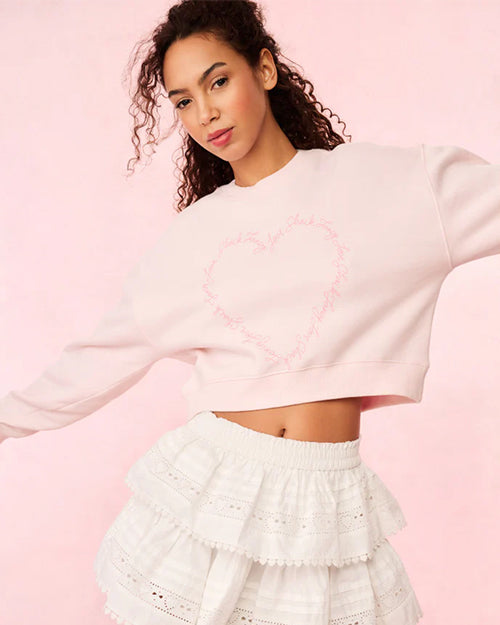 LoveShackFancy | Aneria Heart Pullover | Pink