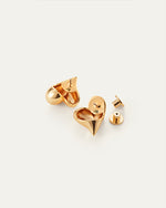 JENNY BIRD | Art Heart Button Earrings | Gold