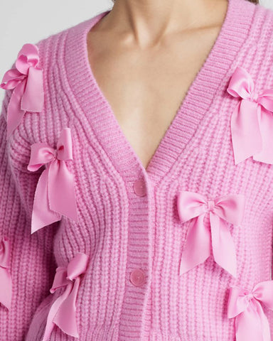 LoveShackFancy | Ashtan Alpaca Bow-Embellished Cardigan