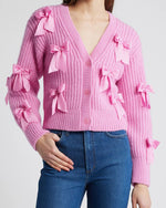 LoveShackFancy | Ashtan Alpaca Bow-Embellished Cardigan | Pink