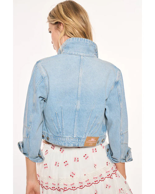 LoveShackFancy | Bardot Cherry Denim Jacket | Vintage Blue Wash