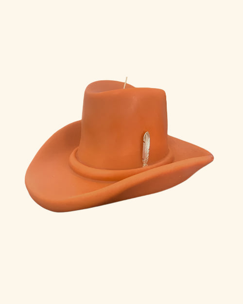 DAVIE OCHO | Belle Star Cowboy Hat Candle | Cognac