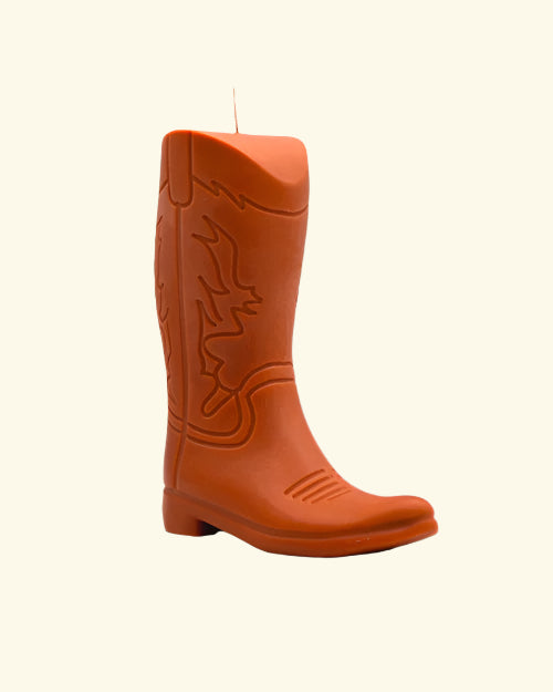 DAVIE OCHO | Cowboy Boot Candle | Cognac