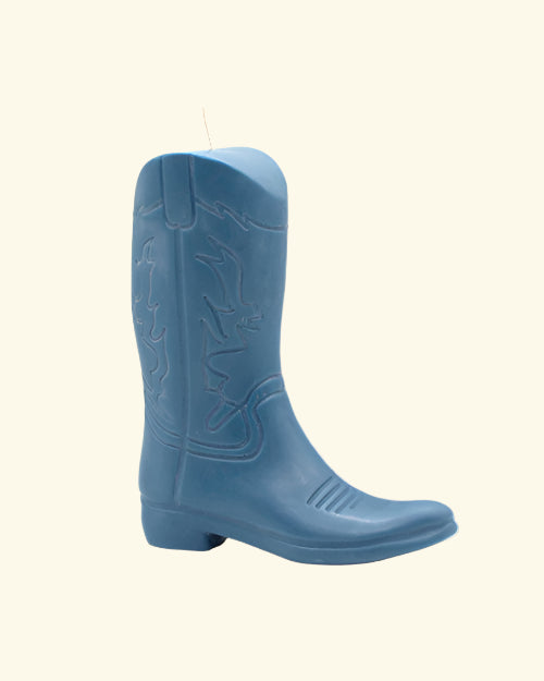 DAVIE OCHO | Cowboy Boot Candle | Denim Blue