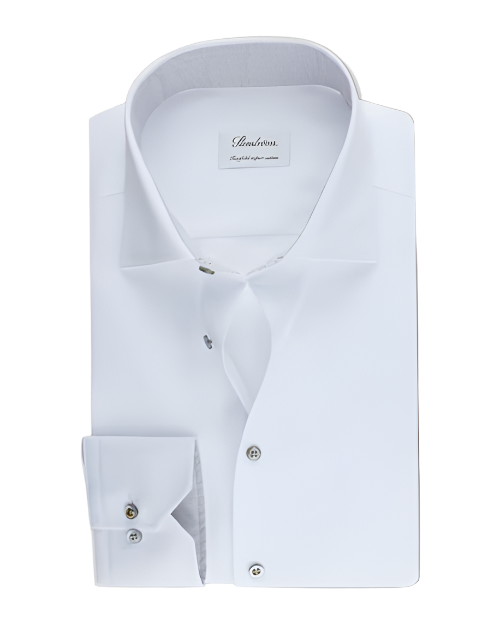 Stenströms White Oxford Shirt | Fitted Body | White | Solid | Long Sleeves | Men Stenströms White Oxford Shirt | Fitted Body | White | Solid | Long Sleeves | Men