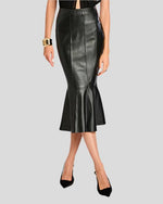 RETROFETE | Cassander Leather Skirt | Black