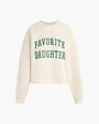 FAVORITE DAUGHTER | The Cropped Collegiate Sweatshirt | Gardenia & Emerald