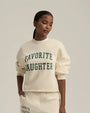 FAVORITE DAUGHTER | The Cropped Collegiate Sweatshirt | Gardenia & Emerald