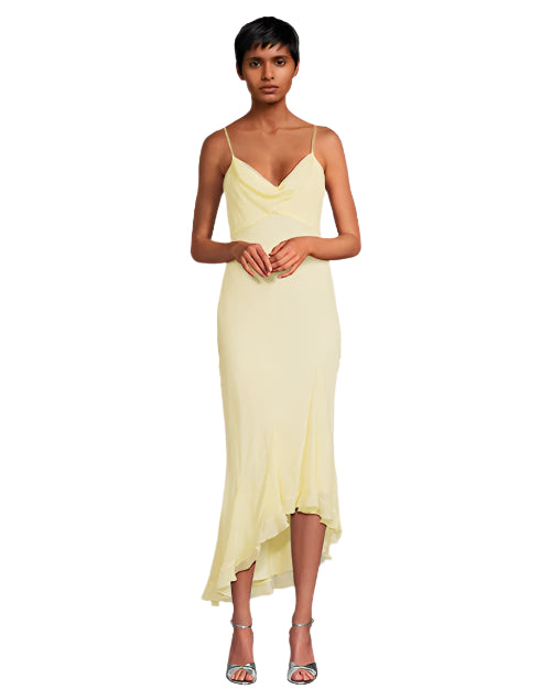 LOVESHACKFANCY Women's Chesley Chiffon Slip Dress, Citron, Medium LOVESHACKFANCY Women's Chesley Chiffon Slip Dress, Citron, Medium