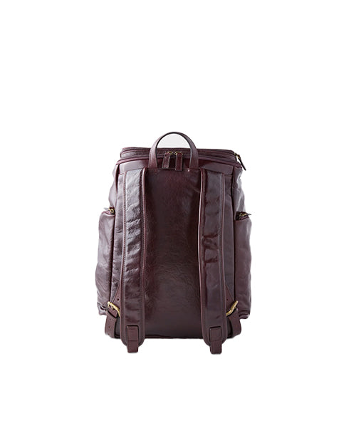 bubilian leather backpack_choco Women's Italian Backpack for Work or Travel with 14 inch Laptop Compartment Ergonomic mesh back BRUNELLO CUCINELLI Leather Backpack BROWN