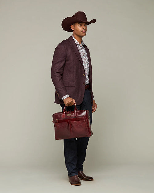 LUCCHESE | Cosimo Briefcase | Burgundy