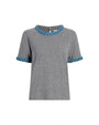 CINQ A SEPT | Denim Braided Tee Shirt | Heather Grey