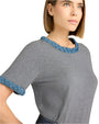CINQ A SEPT | Denim Braided Tee Shirt | Heather Grey