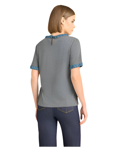 CINQ A SEPT | Denim Braided Tee Shirt | Heather Grey