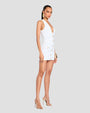 RETROFETE | Elison Rib Knit Dress | White & Gold
