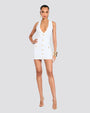 RETROFETE | Elison Rib Knit Dress | White & Gold