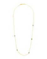 SUZANNE KALAN | Block Chain Station Link Necklace | Gold & Emerald