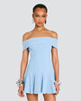 RETROFETE | Erica Knit Dress | Metallic Powder Blue