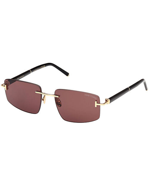 TOM FORD PRIVATE COLLECTION | Square Titanium and Horn Sunglasses | Brown