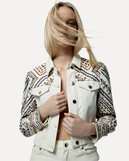 CHRISTY LYNN | Fenix Jacket | Ecru Mosaic